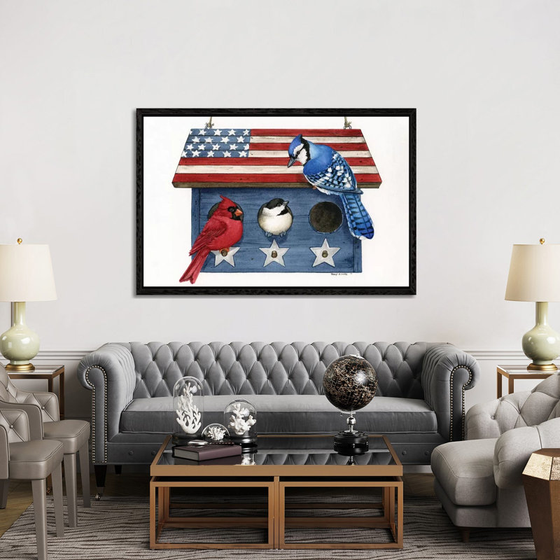 Patriotic Living by Tracy Lizotte - Painting on Canvas, Black Framed, 101.6cm H x 152.4cm W x 3.81cm D