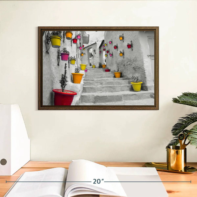 Escalier marocain Pop, 13 po x 9 po, Cadre flottant en noyer