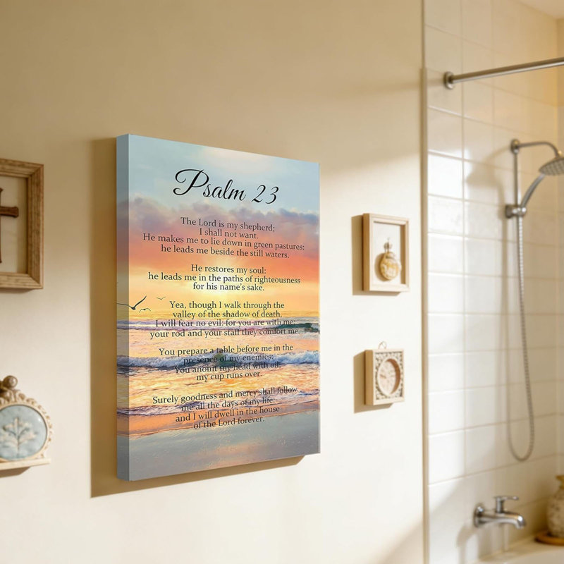 Art biblique sur toile, verset de la Bible, Psalm 23, impression sur toile