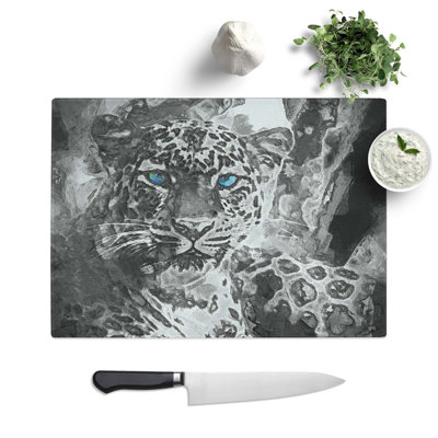 Tempered Glass Eyed Leopard Chopping Board
