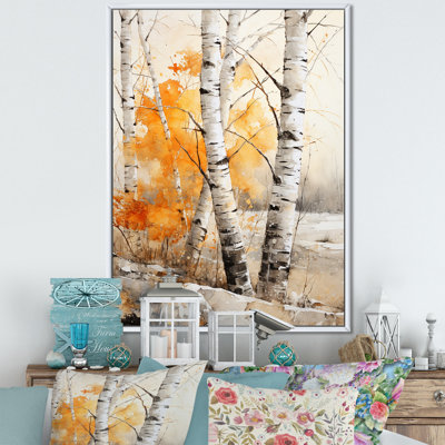 «Orange Brich Wood In Winter I», reproduction sur toile
