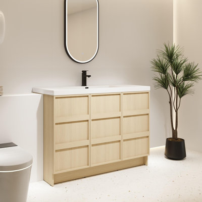 48" Freestanding Bathroom Vanity with Resin Sink
