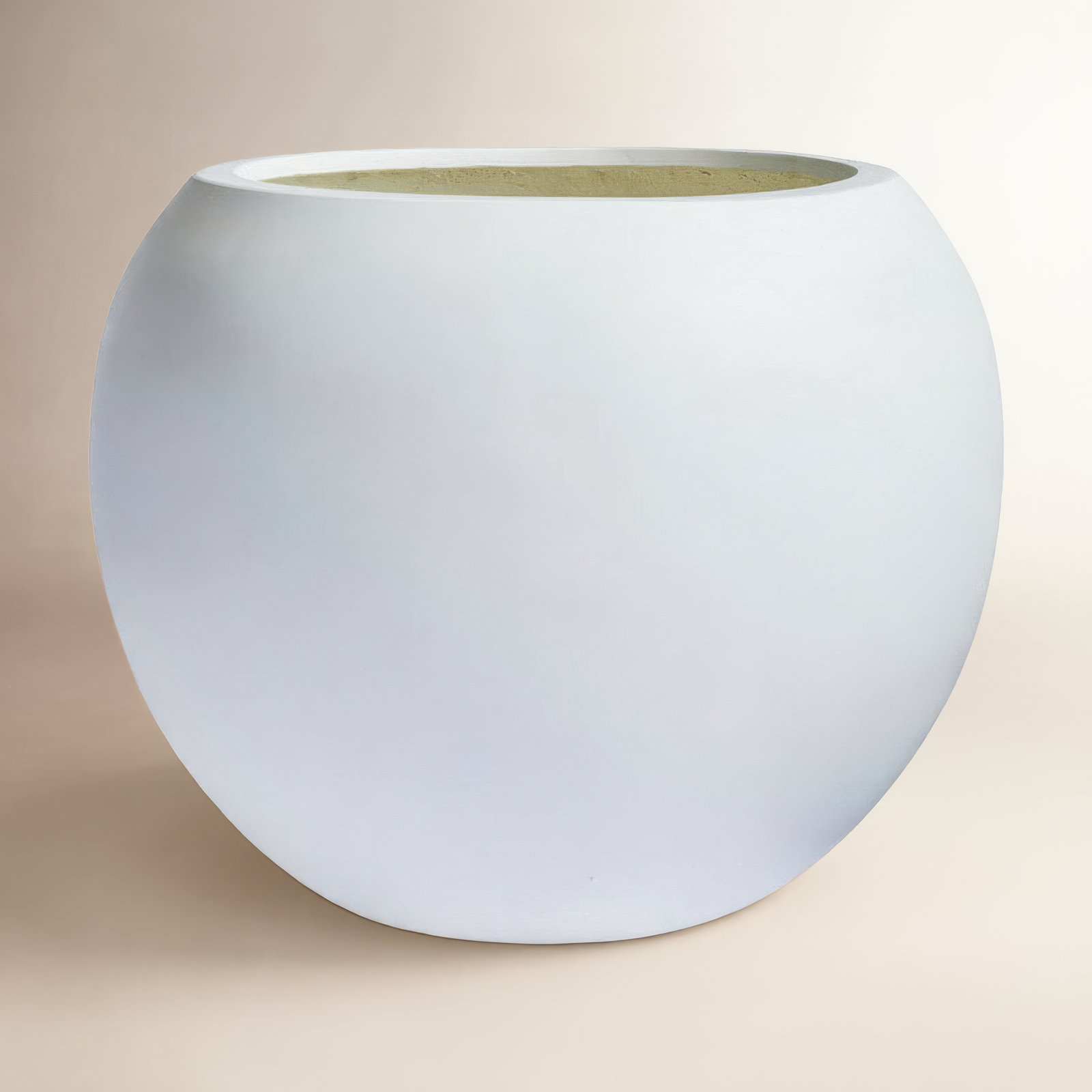 Dorlis 21" Pot Planter, White, 13.5" H x 17" W x 17" D
