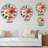 Red Painted Flowers on Vintage Postcard I - Traditional wall clock-1137406413