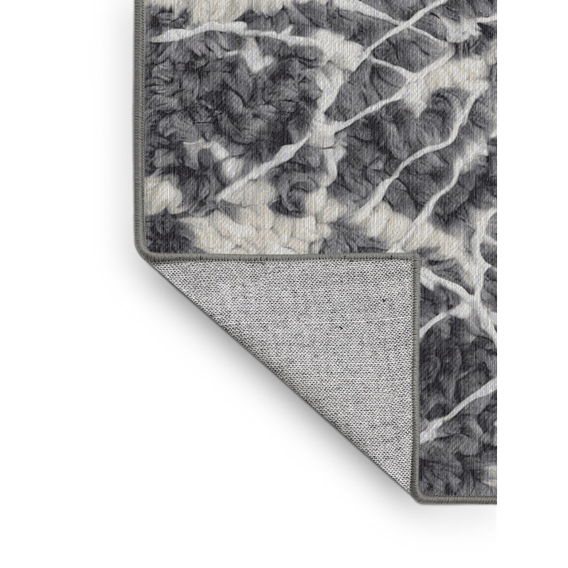 Tapis gris lavable à la machine, Rectangle 7 pi x 9 pi