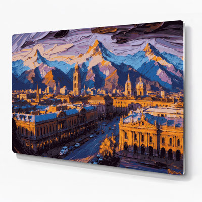 Villes, Chili, Chili, art mural en métal mauve