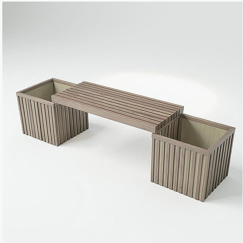 Banc de jardinière Grove - Brun cendré