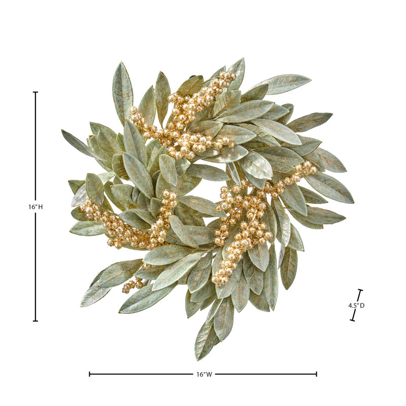 Couronne de baies dorées 16 po, 14 po x 14 po