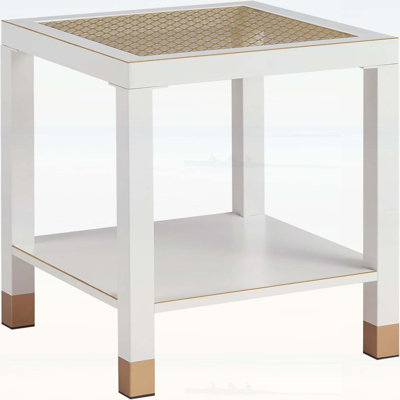 2-Layer Glass Square End Table
