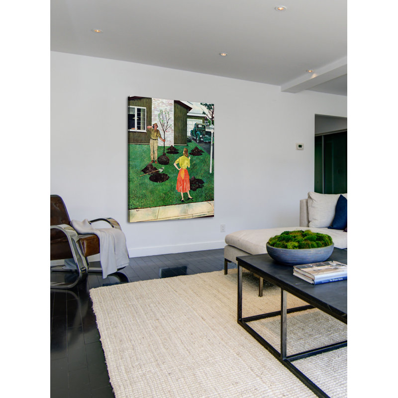 Y placer l’arbre ? "par george hughes, reproduction d’art sur toile tendue, H 36 po x l 30 po