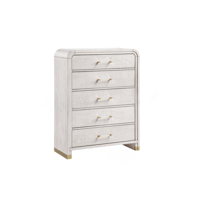 Commode verticale avec dessus courbé et poignées décoratives