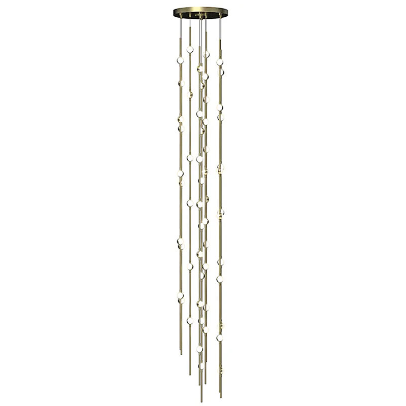 Constellation Andromeda Satin Nickel 34" LED Pendant with Crystal Accents