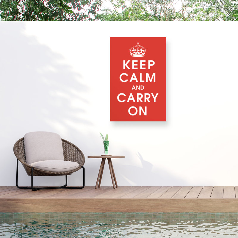 Marcus Jules Keep Calm And Carry On, H 12 po x l 19 po