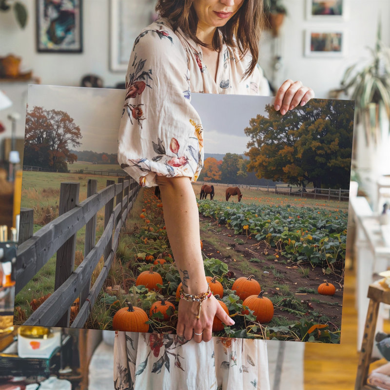 Automne, pâturages et citrouilles rustiques, H 9 po x l 12 po
