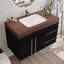 Meuble-lavabo flottant 36 po avec plateau en faux marbre et lavabo en céramique Aether-129751808