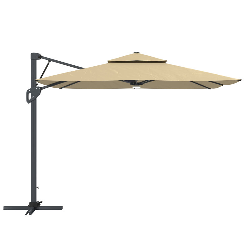Parasol en porte-à-faux carré Gilda, Taupe