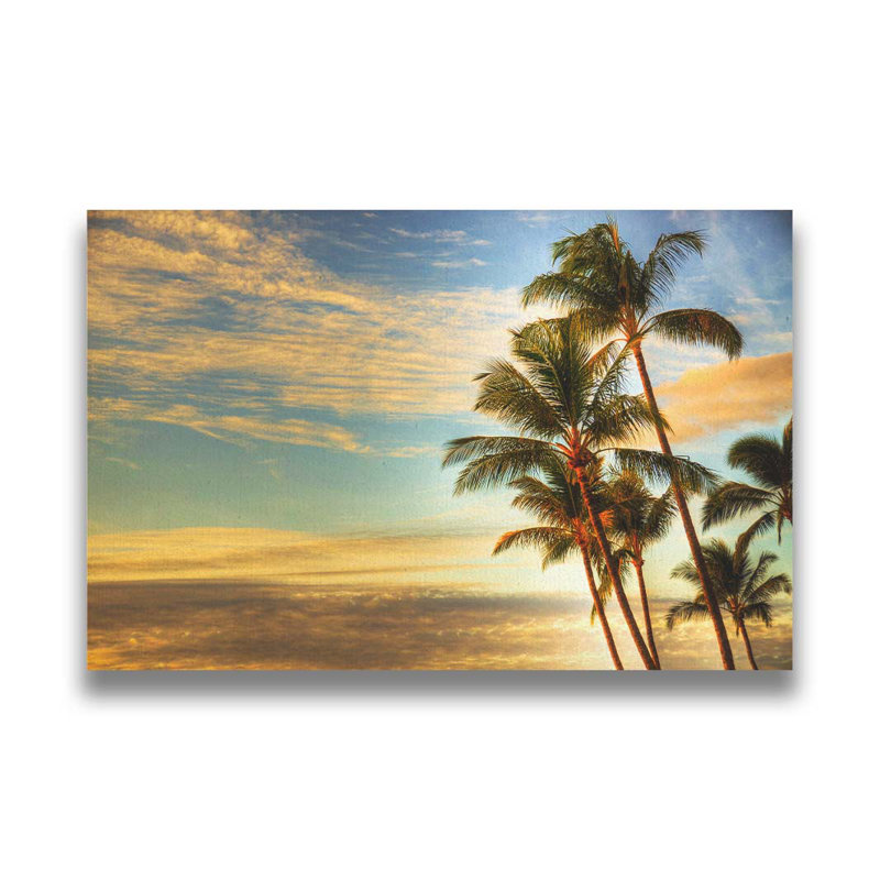 Palmiers Sunrise, Whaler par Kelly Wade. Impression sur papier - Monté et encadré, taille de l'image - 30 x 45