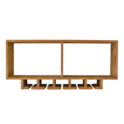 Ruth Wall Mounted Wine Glass Rack in Brown