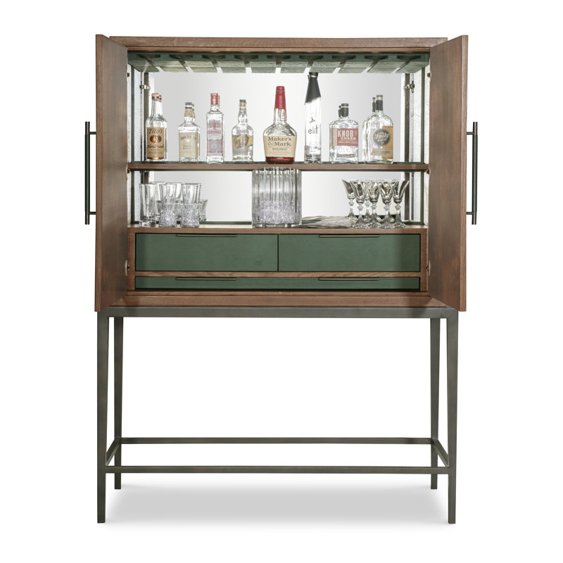 Grand Tour Furniture Solid Wood Bar Cabinet, Evergreen