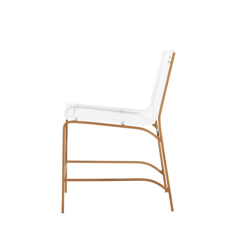 Penelope Side Chair in Clear, Gold