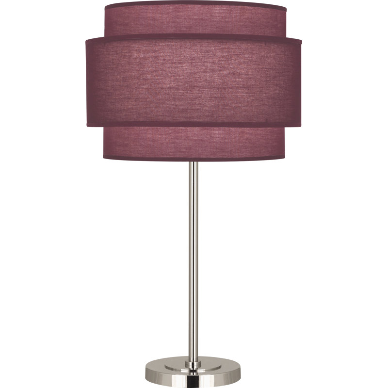 Decker Metal Table Lamp, Polished Nickel, Vintage Wine
