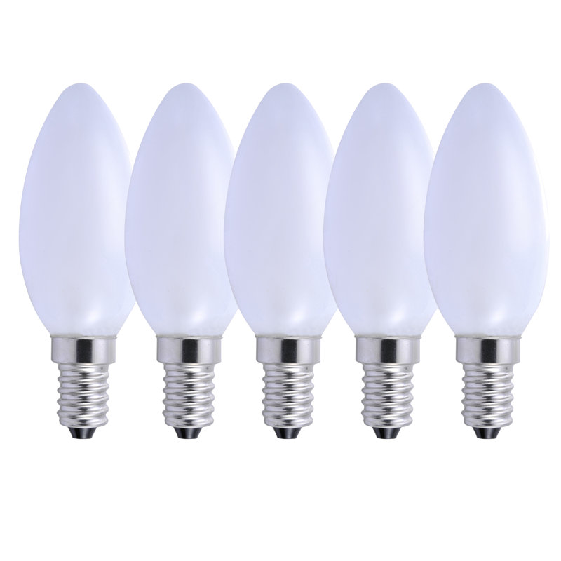 5W E14 Dimmable LED Candle Light Bulb Frosted (Set of 5)