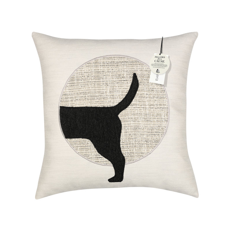 Unconditional Woof (Head) Indoor/Outdoor Pillow Cover & Insert, Tail