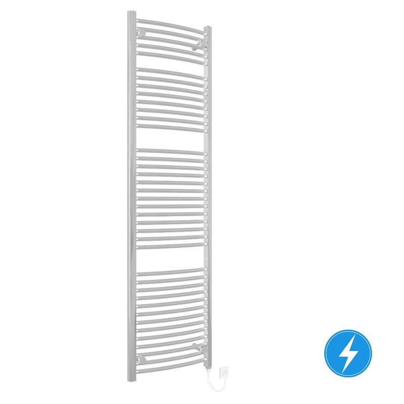 Aillee Curved Towel Rail Heated Towel Rails, 180cm H x 50cm W x 3cm D