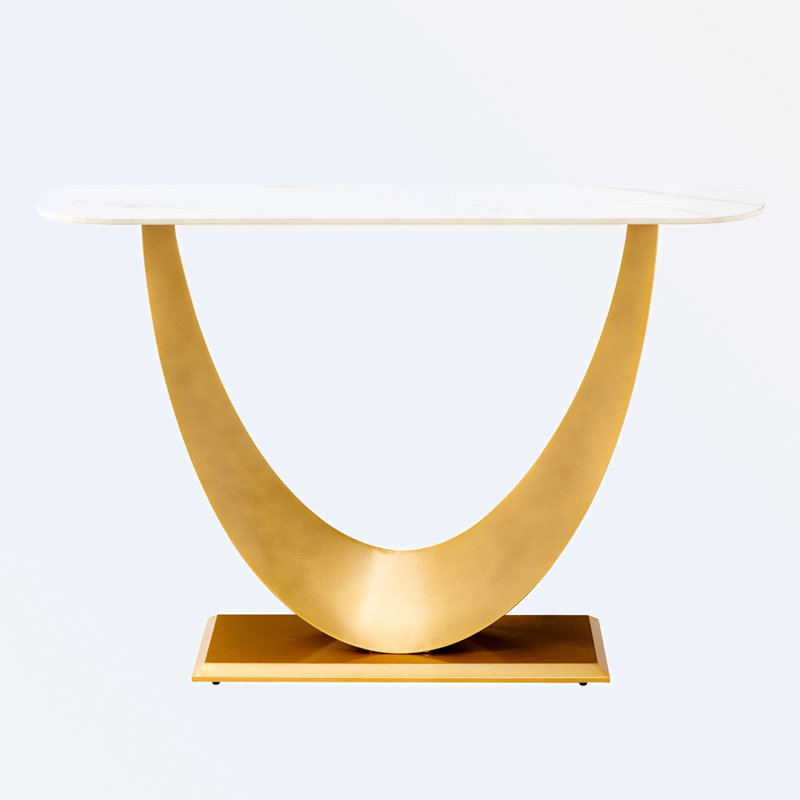 Maxxwell 47.24'' Console Table,Entryway table,Hoyer table with v-shaped design, Gold