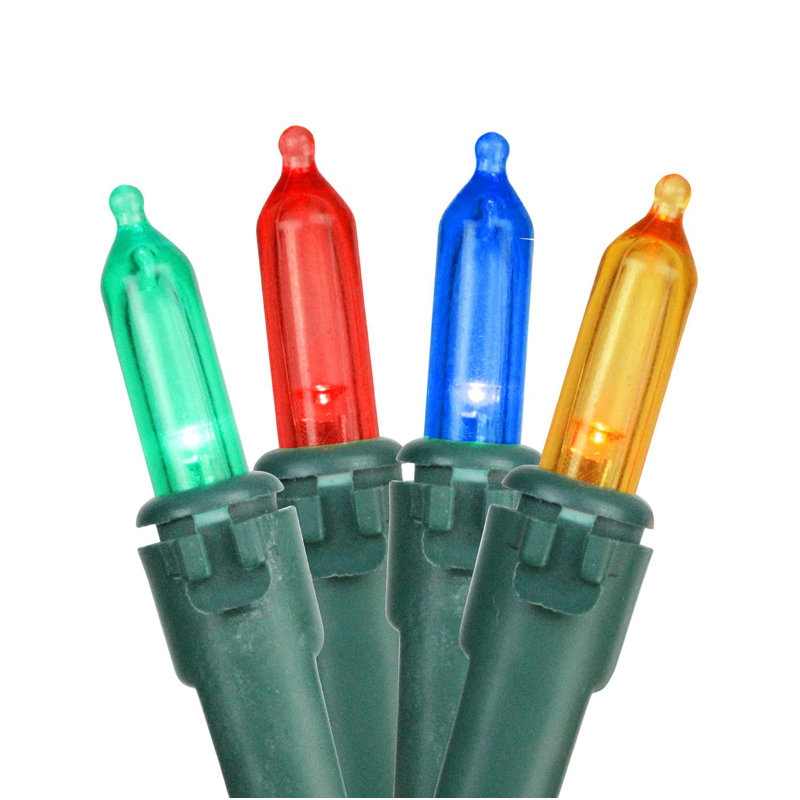 Warm LED Christmas 100 Light String Light, Multi-colored/Green, 35