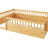 Full Floor Bed Frame, High Rails, Natural Wood With And Storage, Ideal For Quiet Time Bed, Led Low To Ground Movement-2012277073