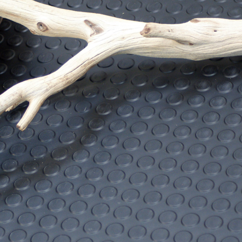 Dark Gray Coin-Pattern Thermoplastic Flooring 3' x 9'