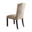 Lot de 2 chaises de salle à manger en lin beige - Pieds patinés, style élégant et assise polyvalente