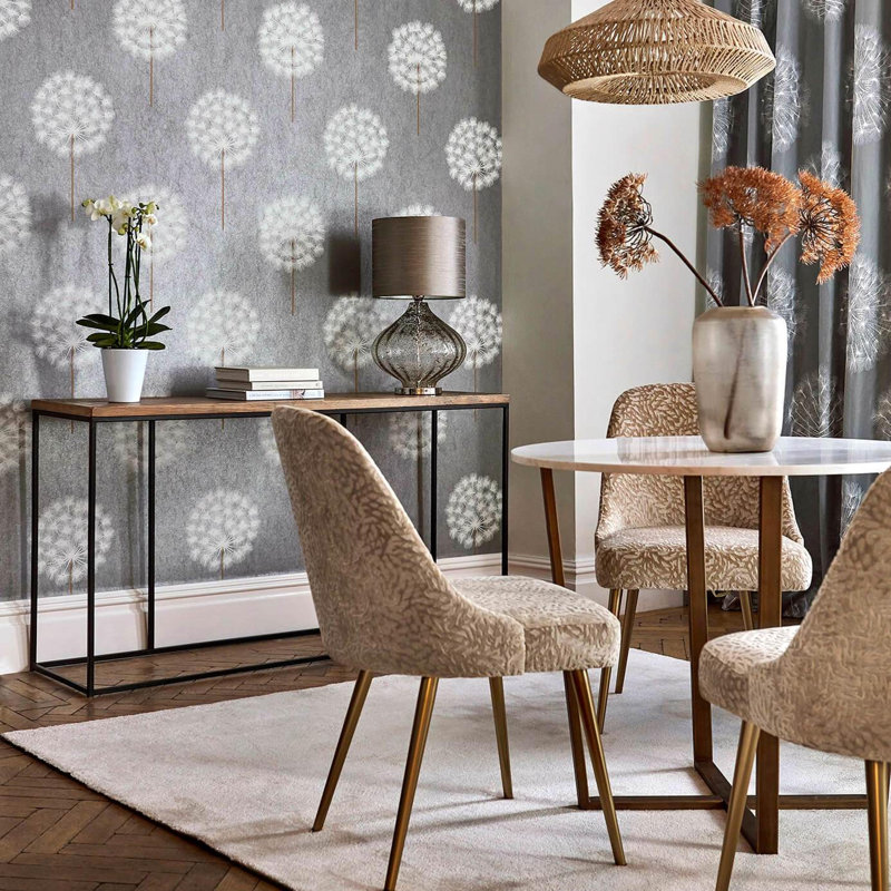 Paloma Amity Wallpaper, Silver/Chalk