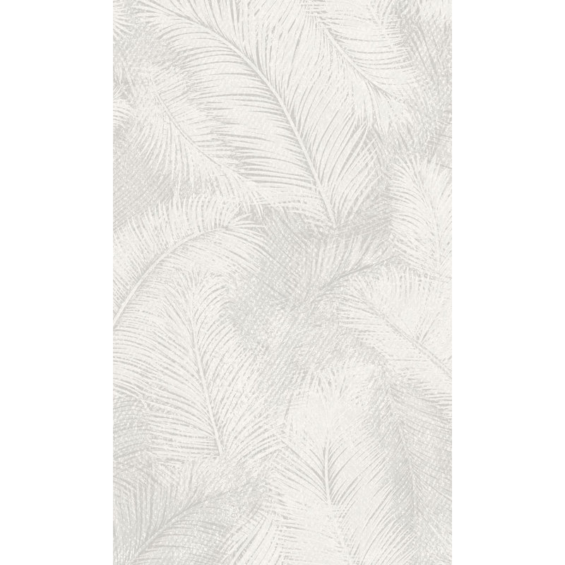 Papier peint blanc à plumes fines comme des feuilles, Blanc