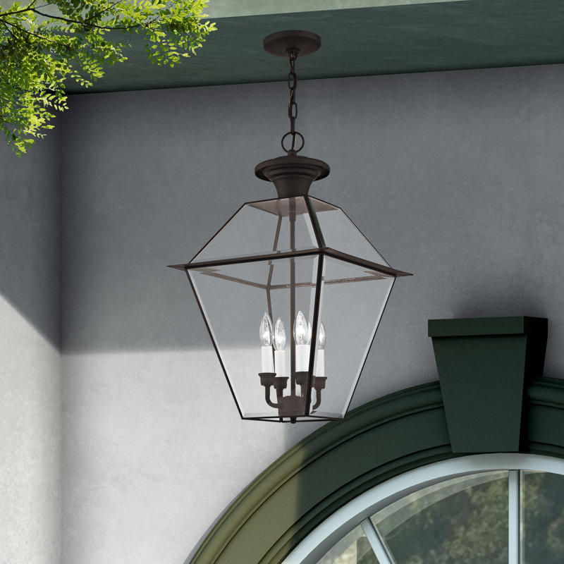 Lanterne suspendue d'extérieur Boto, Bronze, H 24,5 po x l 15 po x P 15 po
