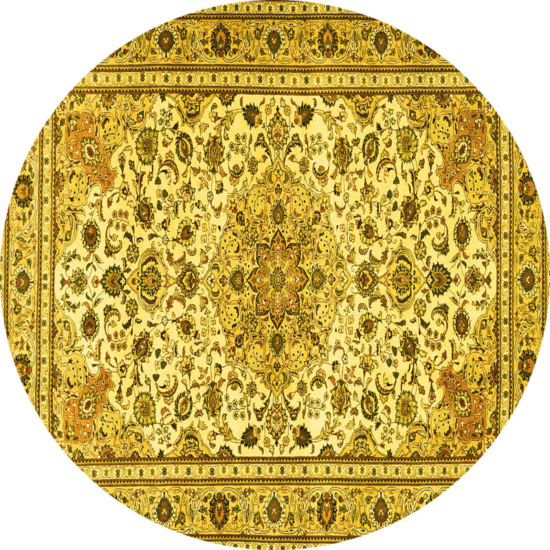 Washable Oriental Indoor Rug, Round 7'
