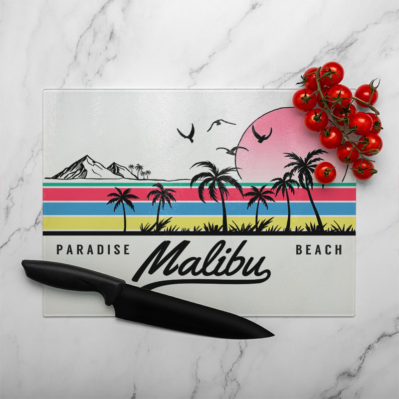 Malibu Glass Chopping Board, 40cm L x 28cm W