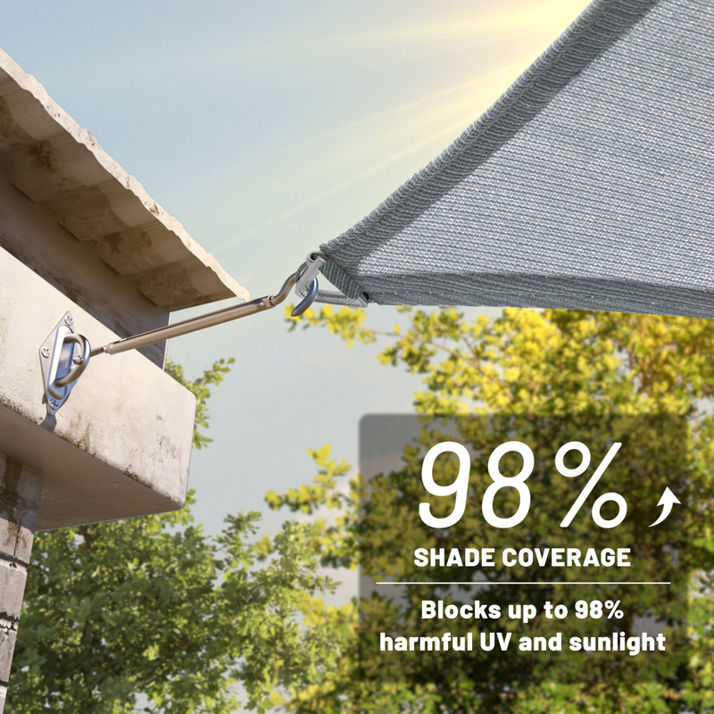 Voile d'ombrage Colourtree Triangle Pro Ring, 26 pi x 26 pi x 26 pi, Gris