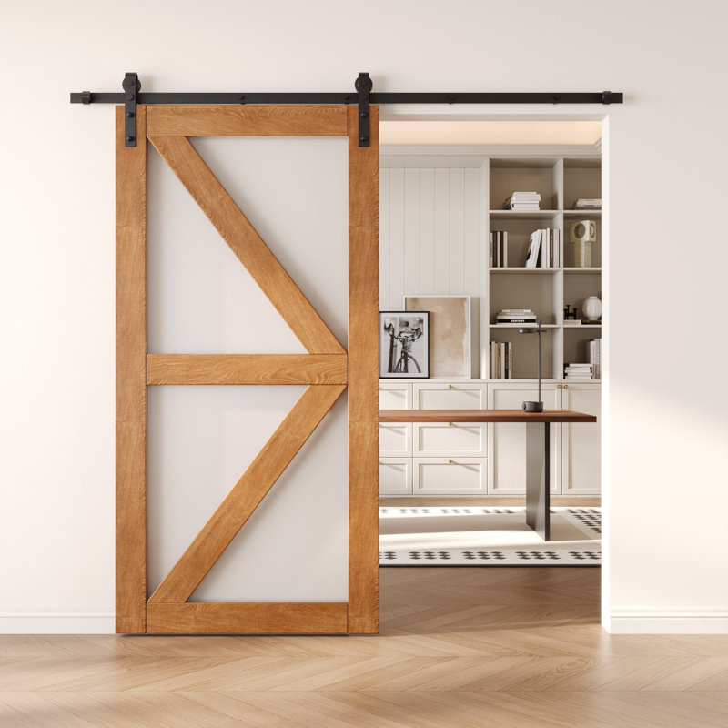 Porte de grange coulissante en bois massif non assemblé 48 x 80, 48" x 80"