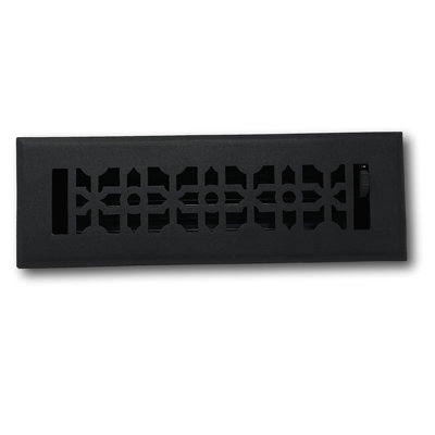 Madelyn Carter Solid Aluminum Cathedral Vent Cover with Damper - Floor & Wall Register - Matte Black