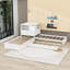 Lit plateforme simple et simple en bois avec lit gigogne, tablettes et 2 tiroirs-127888717