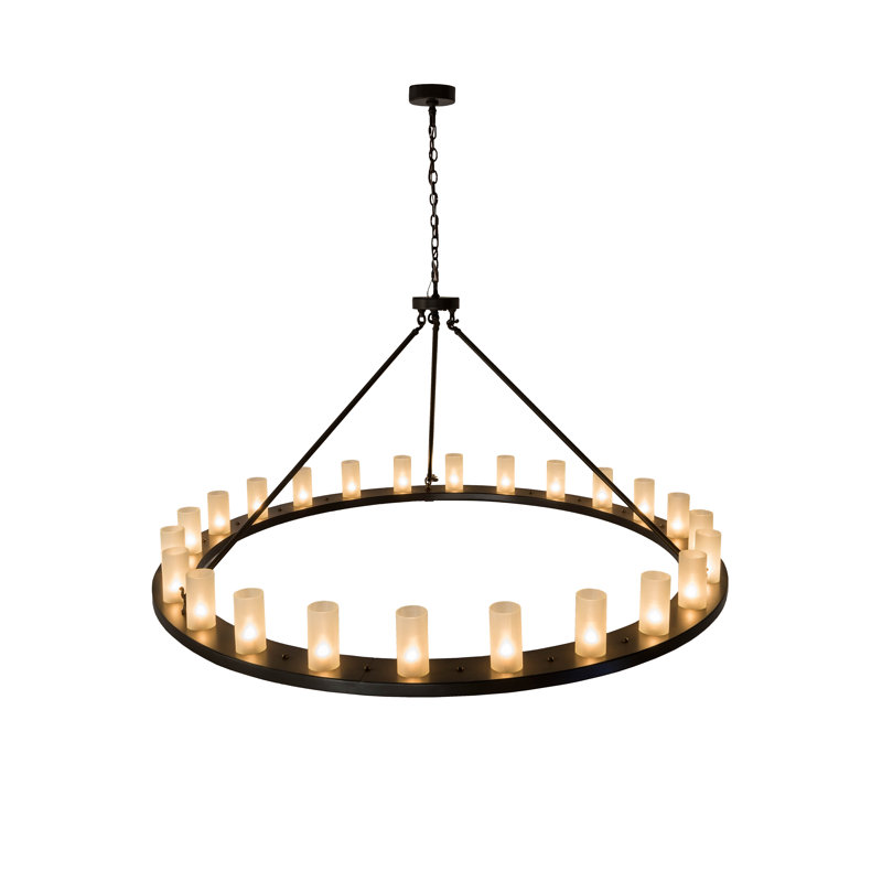 Lustre unique en forme de roue de chariot à 24 lumières Shalu