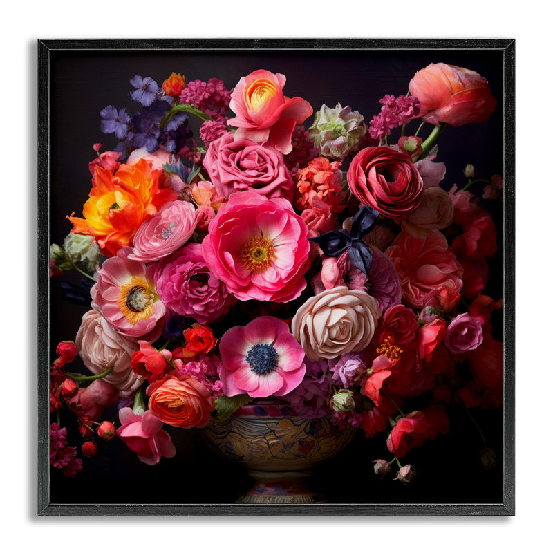 Bouquet foncé foncé par Lazar Studio bg-072, Estampe numérique Farmhouse, H 24 po x l 24 po