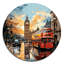 Ortie - paysage urbain rond, art en métal-109734758