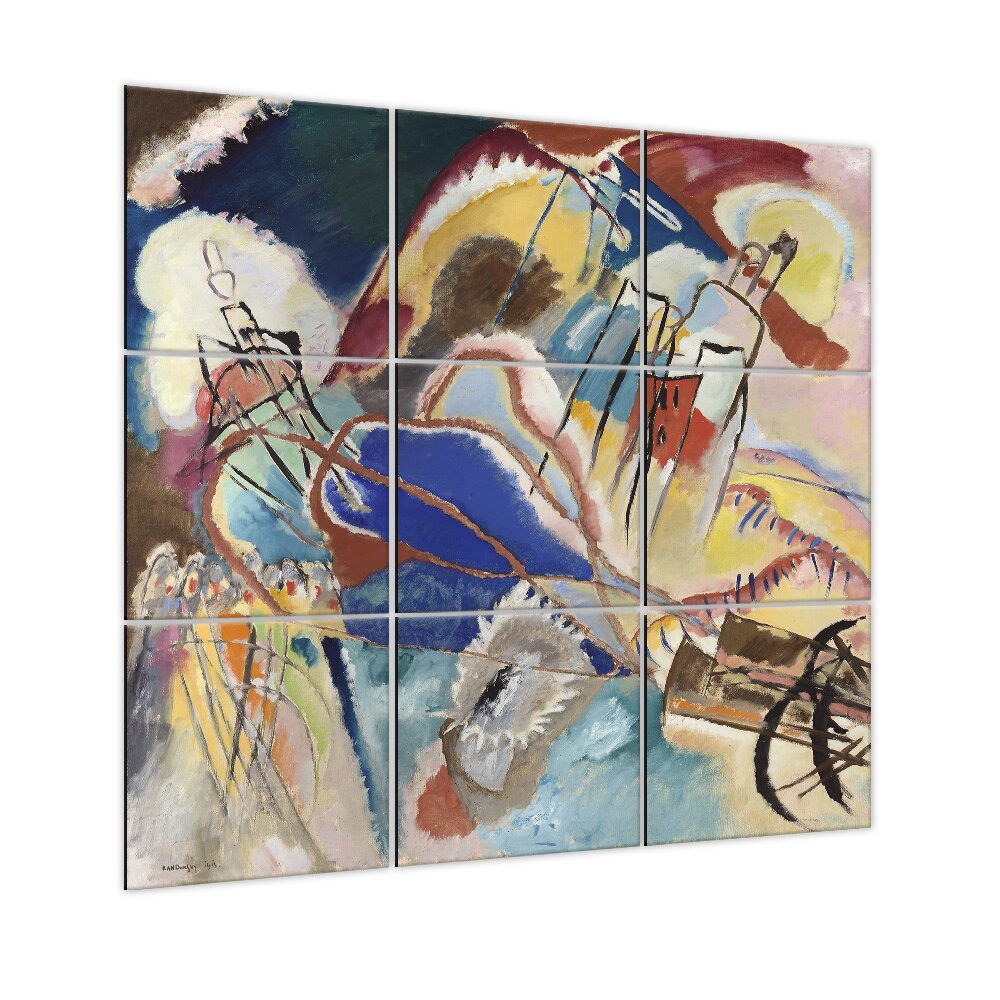 Multi Panel Wandkunst Improvisation Nr. 30 - Wassily Kandinsky Cm. 150X150 (9 Tafeln)