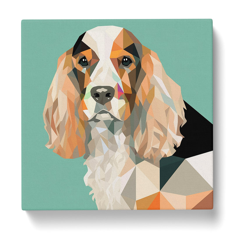 Cocker Spaniel Bauhaus - Wrapped Canvas, 50cm H x 50cm W x 3cm D