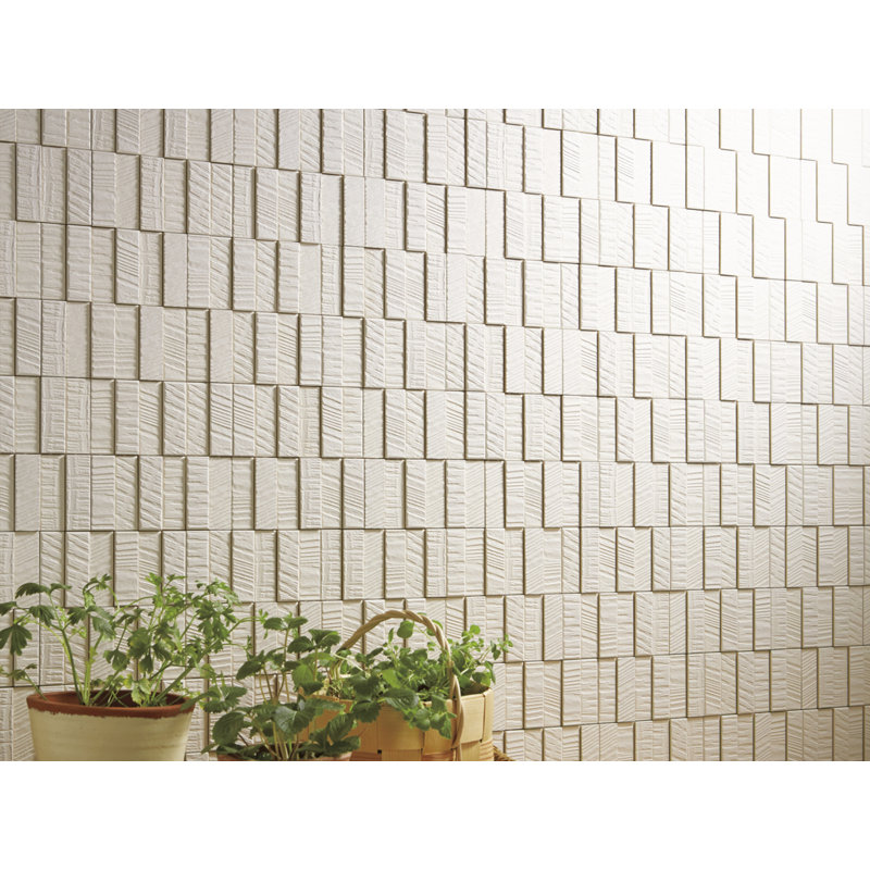 Roughsawn 1" x 3" Ceramic Linear Mosaic Wall Tile, Beige