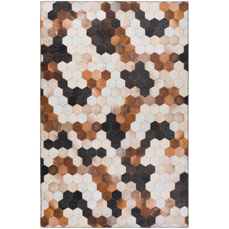 Eliza-Mae Chenille Patchwork Indoor / Outdoor Rug, Rectangle 10' x 14'