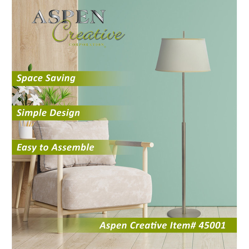 62'' Matte Brushed Nickel Floor Lamp